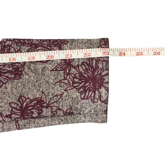 St. John's Bay Burgundy Floral Print Classic Tee Long-Sleeve Shirt Size Large - Picture 9 of 10